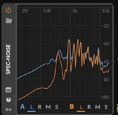 Spectrum analyzer showing just the the noise-removal step